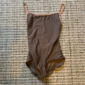 Yumiko leotard/size:small/brownish-pinkish velvet trim